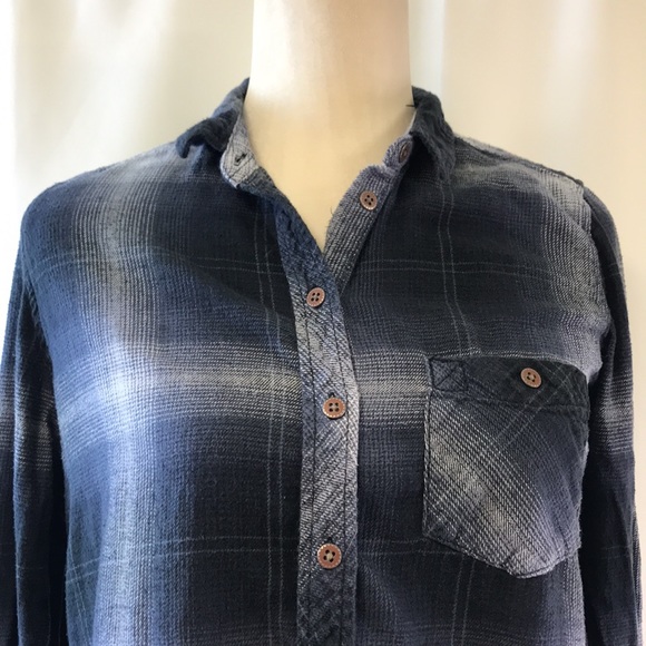 Urban Outfitters BDG Blue Flannel Shirt Size Small Petite - Picture 2 of 8